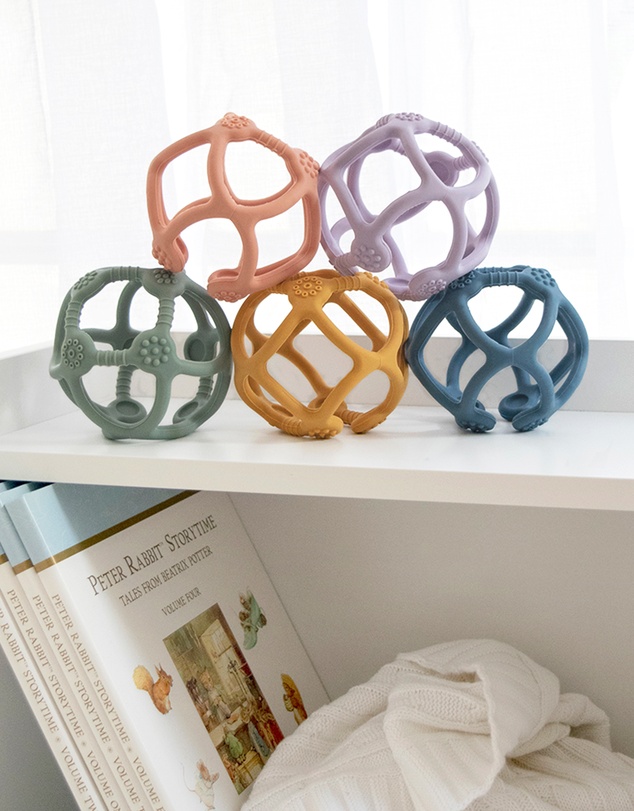 Playground - Silicone Teething Ball - Steel Blue