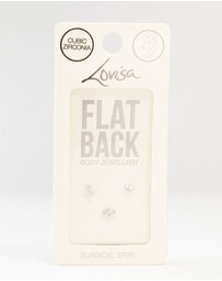 Lovisa - Surgical Steel Double Baguette Flat Backs 3-Pack
