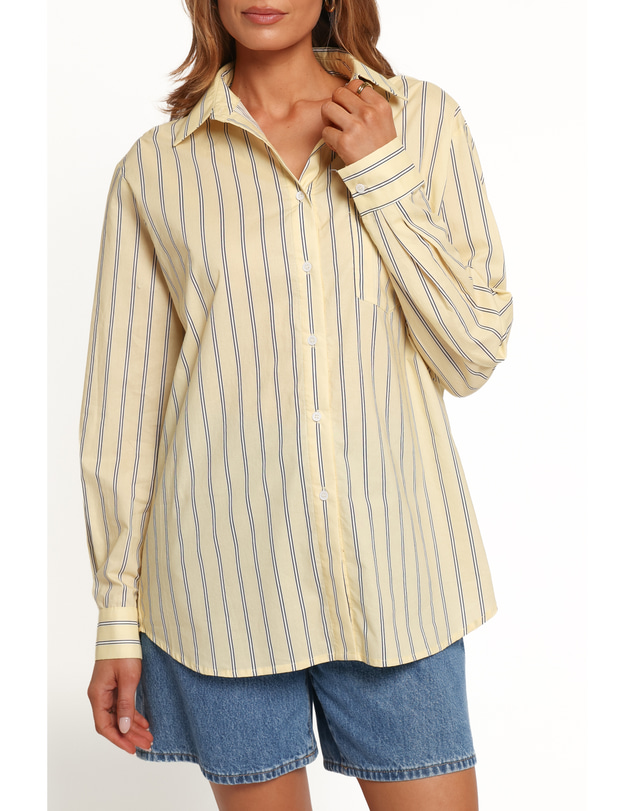 Petal & Pup - Palmer Button Down Shirt - Butter Yellow Stripe