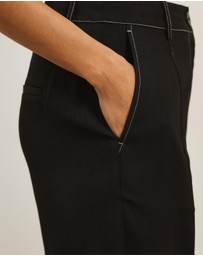 Atmos&Here - Mia Contrast Stitch Tailored Pants