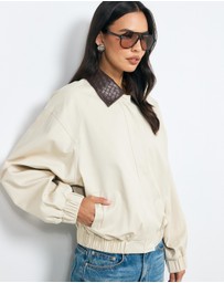 AERE - Ella Contrast Bomber Jacket