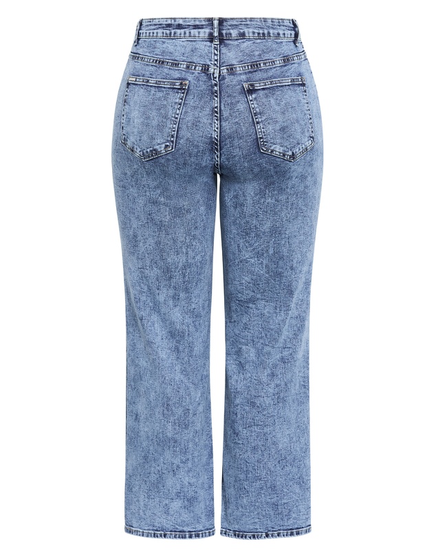 City Chic - Plus size Harley Fit Ivy Straight Leg Short Jean - mid wash