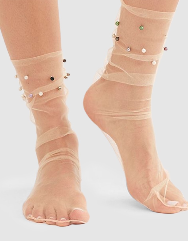 High Heel Jungle - Pastel Pearl Sock