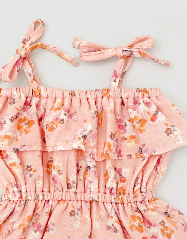 WITH LOVE FOR KIDS - Cotton Muslin Ruffle Playsuit - Babies