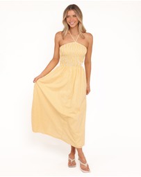 Petal & Pup - Aviva Smocked Midi Dress - Mango Stripe