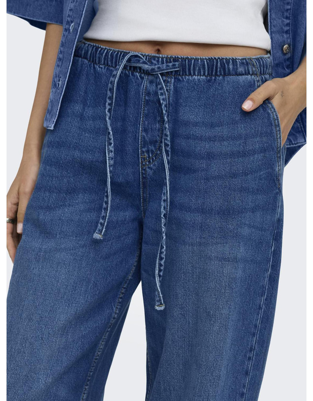 ONLY - Jay Pull String Wide Denim Pants