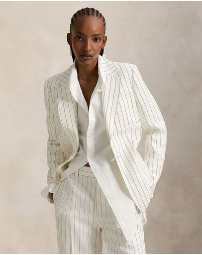 Crm & Brwn Pinstripe