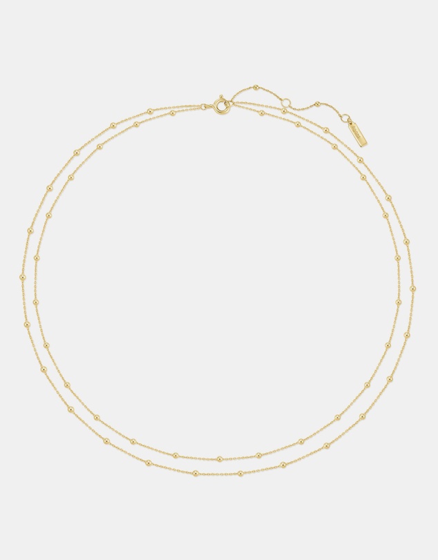 Ania Haie - Gold Double Chain Bead Station Necklace
