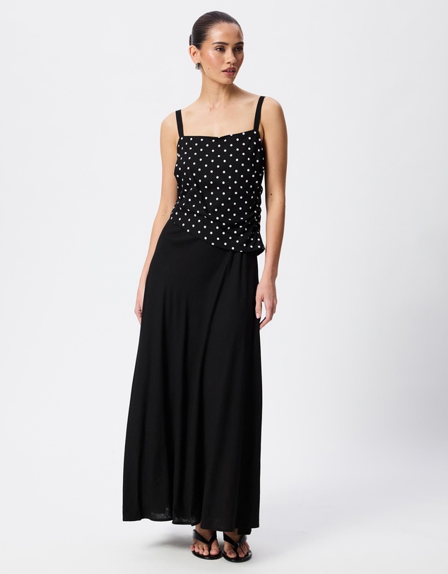 Tussah - Danielle Polka Dot Scarf Bodice Maxi Dress