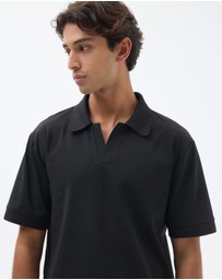 AERE - Open Collar Jersey Polo