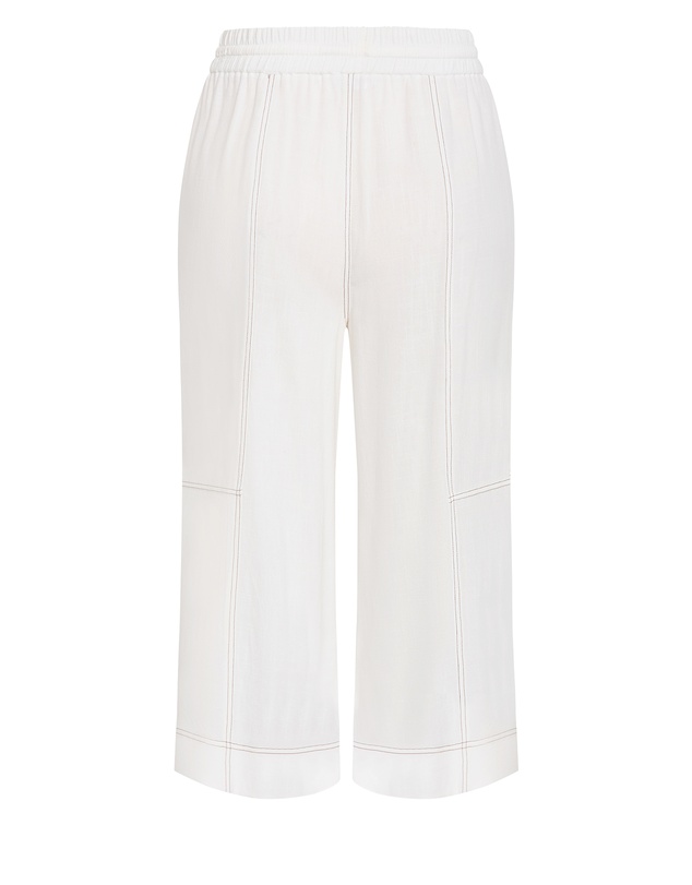City Chic - Plus size Tia Stitch Detail Crop Pant - ivory