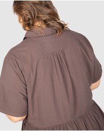 Love Your Wardrobe - Natalie Poplin Maxi Shirt Dress