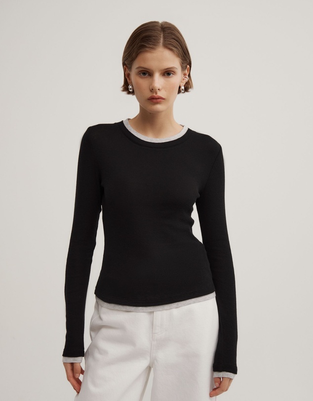 Witchery - Contrast Trim Long Sleeve Top