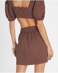 Heaven Australia - Garnet Button Up Mini Skirt
