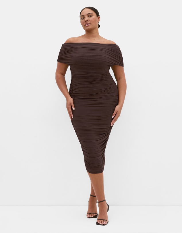 City Chic - Dana Mesh Midi Dress