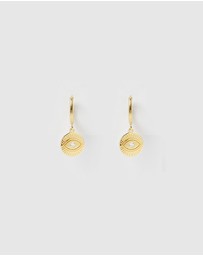 Arms Of Eve - Protective Eye Gold Hoop Huggies