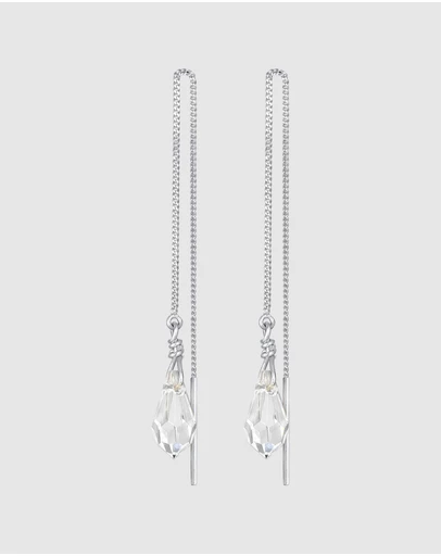 Elli Jewelry - Crystal Pull-Through Drop Earrings in 925 Silver