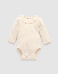 Purebaby - Ruffle Pointelle Bodysuit -Kids-Babies
