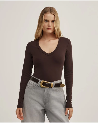 Witchery - V-neck Long Sleeve Top