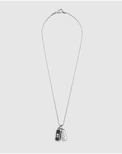 Philipp Plein - PLEIN TAG Stainless Steel Double Tag Necklace