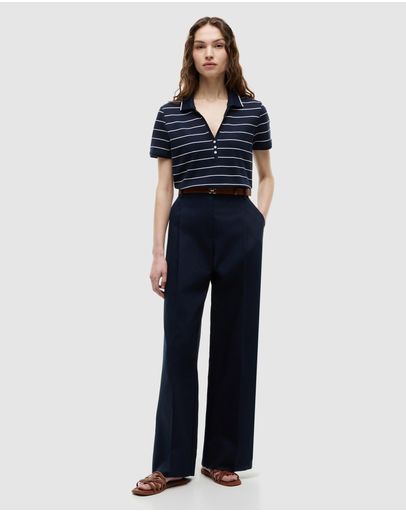 Fine Stripe Dark Night Navy & White