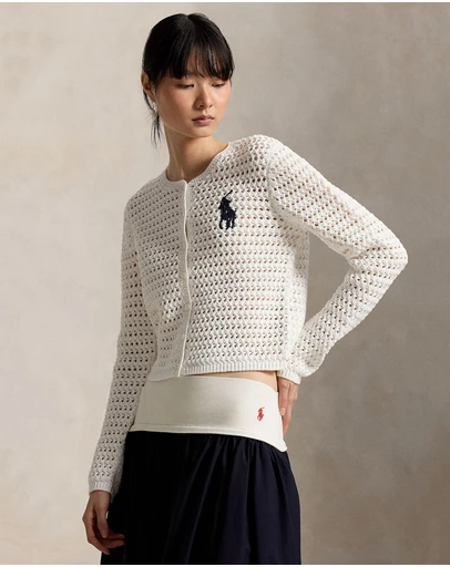 Polo Ralph Lauren - Big Pony Crocheted Cotton Cardigan