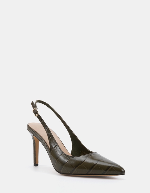 Wittner - Riker Croc Embossed Leather Slingbacks