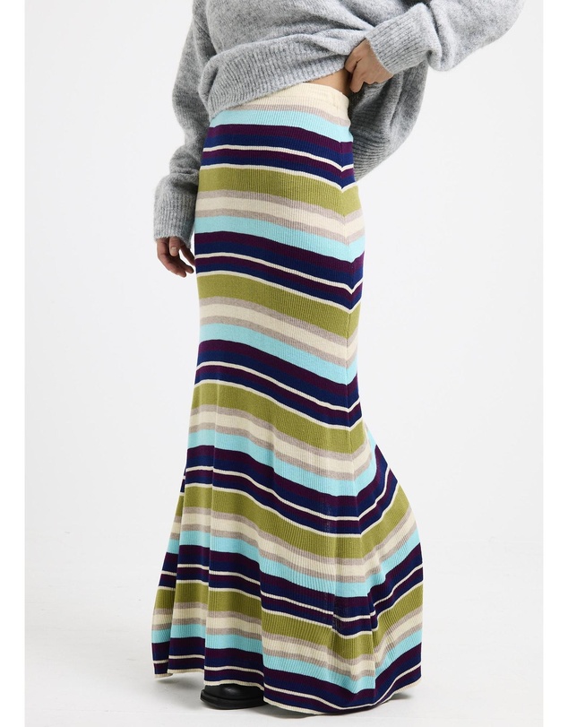 Subtitled - Verona Striped Knit Maxi Skirt