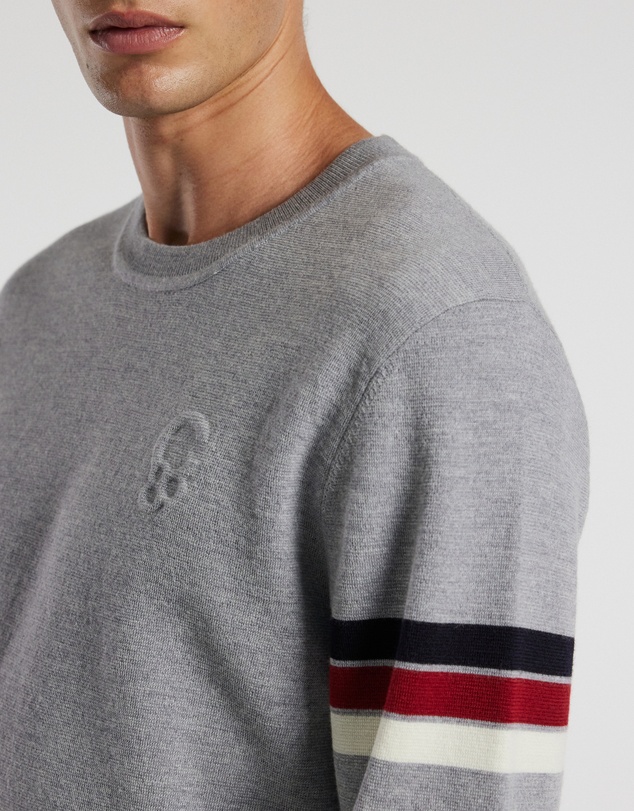 Calibre - Contrast Stripe Crew Sweater Silver