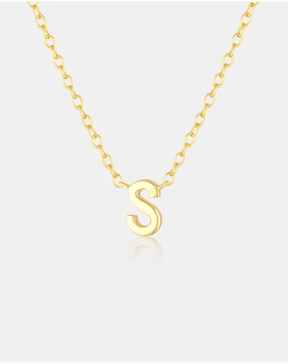 The Silver Collective - Petite A-Z Letter Necklace - S