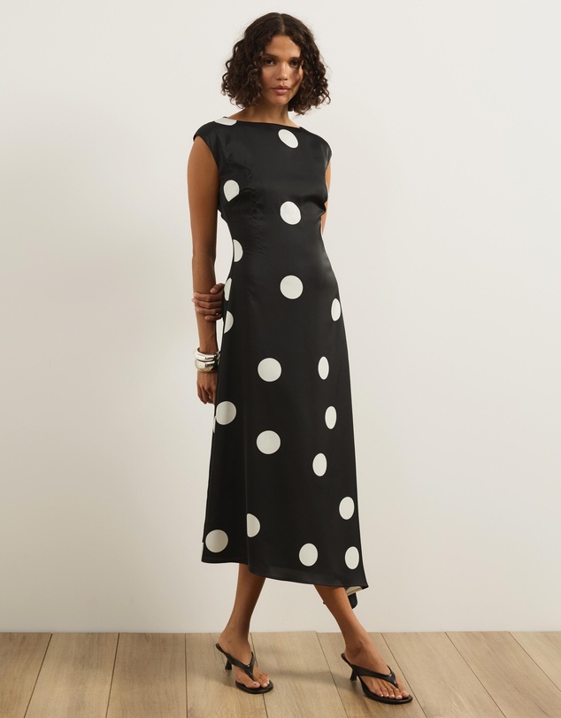 Atmos&Here - Ava Polka Dot Printed Midi Dress