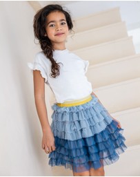 Like FLO - Metallic Ruffle Sleeve Tee - Kids-Teens