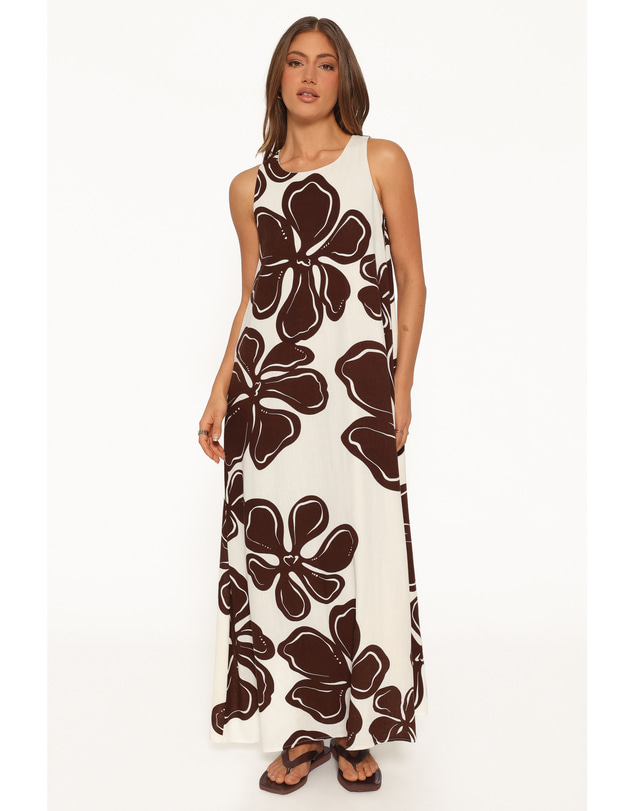 Petal & Pup - Navina Maxi Dress - Brown Floral