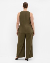 City Chic - Plus Size Tori Wide Leg Pant - khaki