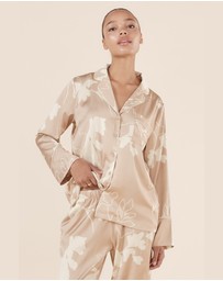 Gingerlilly - Elina Botanical Silky Satin PJ set