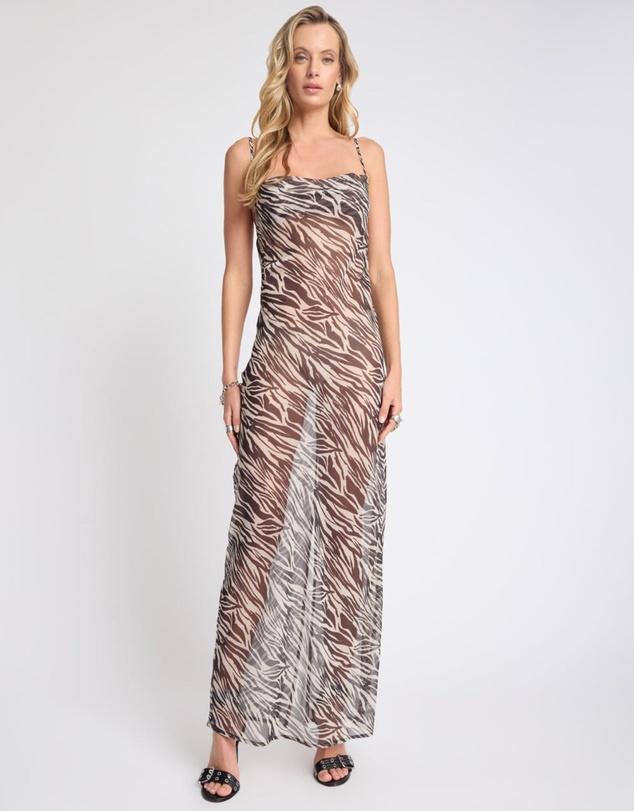 ONE TEASPOON - Jagger Maxi Slip Dress - Zebra Print