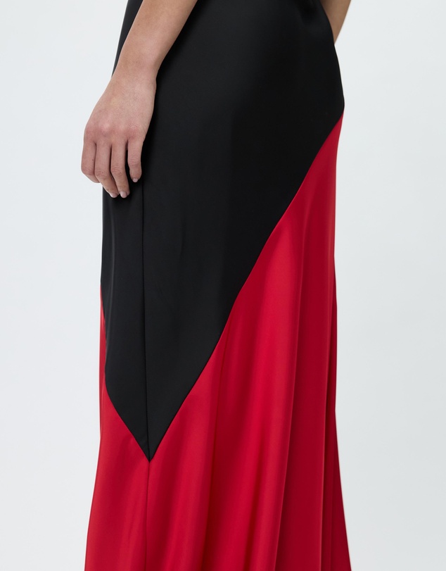 Norma Kamali - Spliced Bias Strapless Gown With Bow