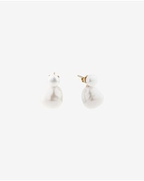 Michael Hill - 6.5mm Bar Drop Earrings with Cultured Freshwater Pearls in 10kt Yellow Gold