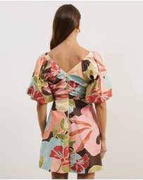 Atmos&Here - Kora Puff Sleeve Cotton Poplin Mini Dress