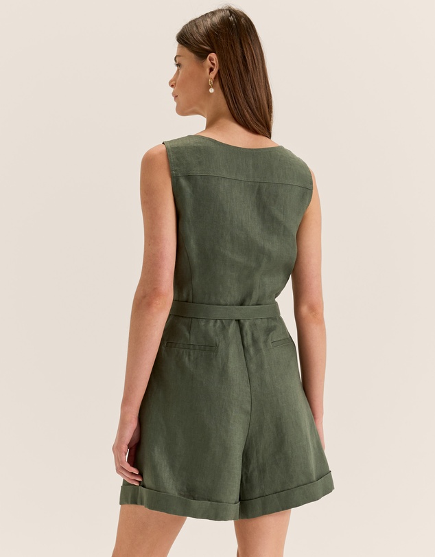 Review - Moss Linen Playsuit