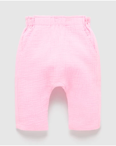 Purebaby - Slouchy Crinkle Cotton Pants-Kids-Babies