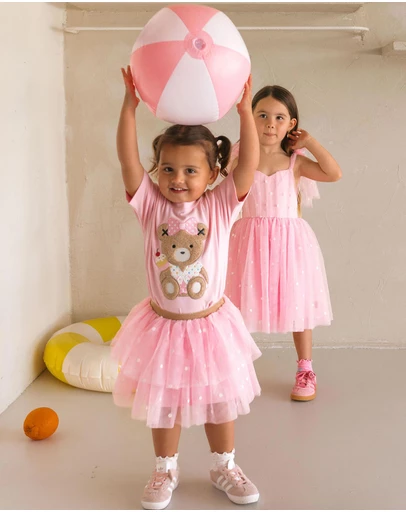 Huxbaby - Foil Polka Dot Tiered Tulle Skirt - Babies-Teens