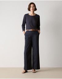 Trenery - Cotton 3/4 Sleeve T-shirt in Night Sky