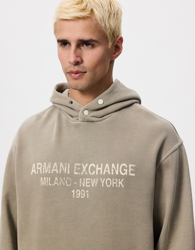 Armani Exchange - Brand Script Oversized Hooded Sweatshirt
