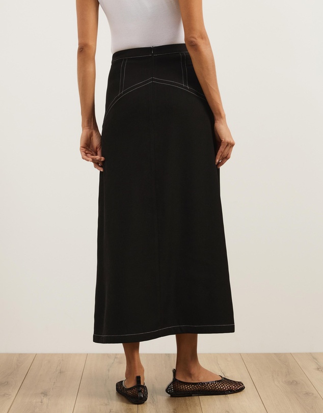 Atmos&Here - Mia Contrast Stitch Maxi Skirt