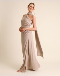 Six Stories - One Shoulder Neck Tie Chiffon Bridesmaid Dress