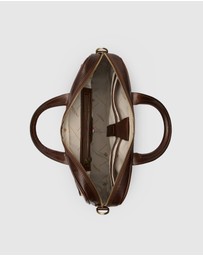 Republic of Florence - Pretoria Matt Choc Leather Laptop Briefcase
