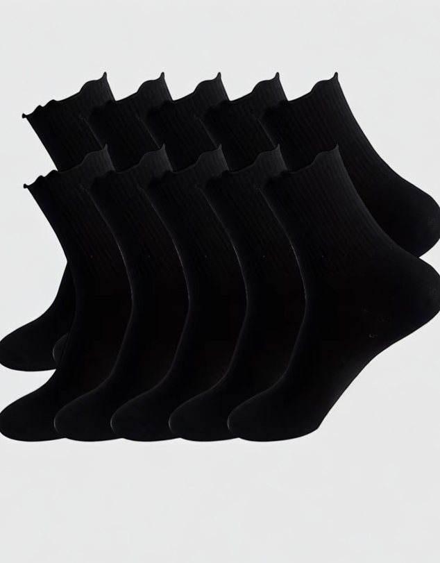 High Heel Jungle - Premium Cotton Frill Edge Socks- 5 Pack