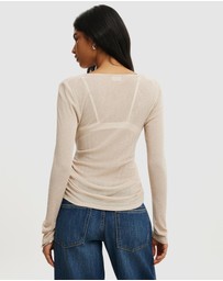 Cotton On - Soul Faux Wrap Long Sleeve Top