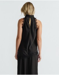 Decjuba - Penny Lace Trim Halter Top